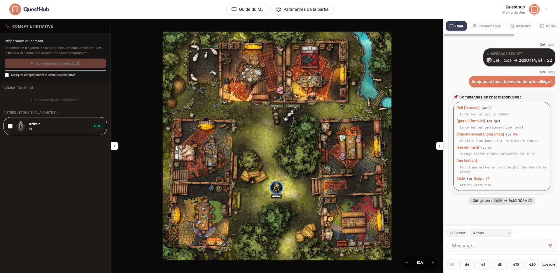 Interface du Maître du Jeu